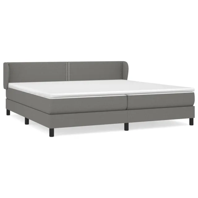 Sommier à lattes de lit avec matelas Gris foncé 200x200cm Tissu