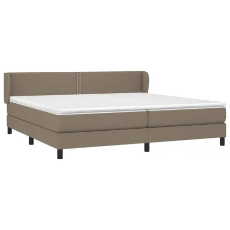 Sommier à lattes de lit avec matelas Taupe 200x200 cm Tissu