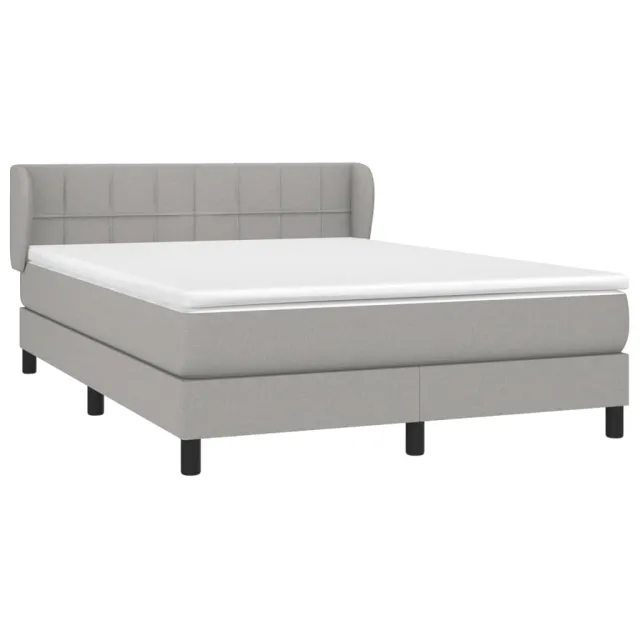 Sommier à lattes de lit avec matelas Gris clair 140x200cm Tissu