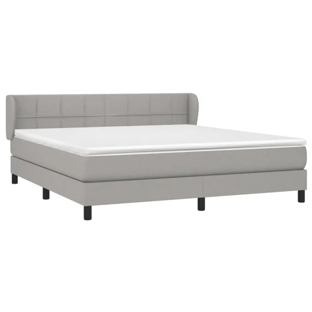 Sommier à lattes de lit avec matelas Gris clair 160x200cm Tissu