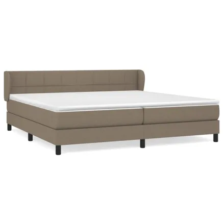 Sommier à lattes de lit avec matelas Taupe 200x200 cm Tissu 2