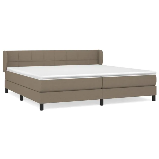 Sommier à lattes de lit avec matelas Taupe 200x200 cm Tissu