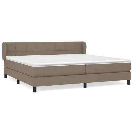 Sommier à lattes de lit avec matelas Taupe 200x200 cm Tissu