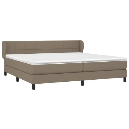 Sommier à lattes de lit avec matelas Taupe 200x200 cm Tissu