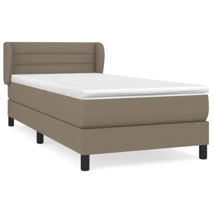 Sommier à lattes de lit avec matelas Taupe 90x200 cm Tissu 2