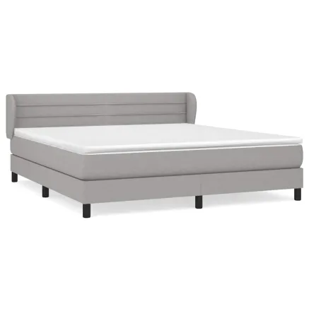 Sommier à lattes de lit avec matelas Gris clair 160x200cm Tissu 2