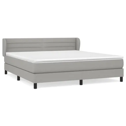 Sommier à lattes de lit avec matelas Gris clair 180x200cm Tissu 2