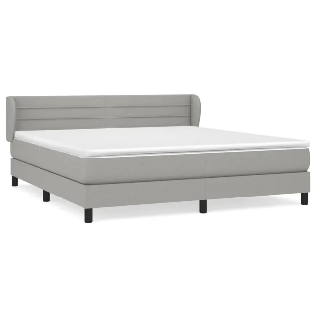 Sommier à lattes de lit avec matelas Gris clair 180x200cm Tissu