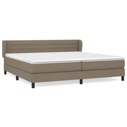 Sommier à lattes de lit avec matelas Taupe 200x200 cm Tissu 2