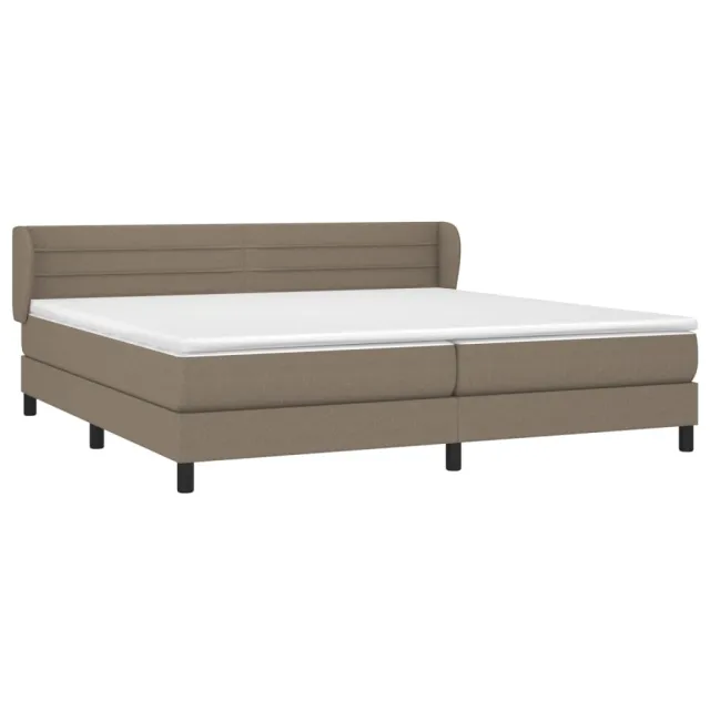 Sommier à lattes de lit avec matelas Taupe 200x200 cm Tissu