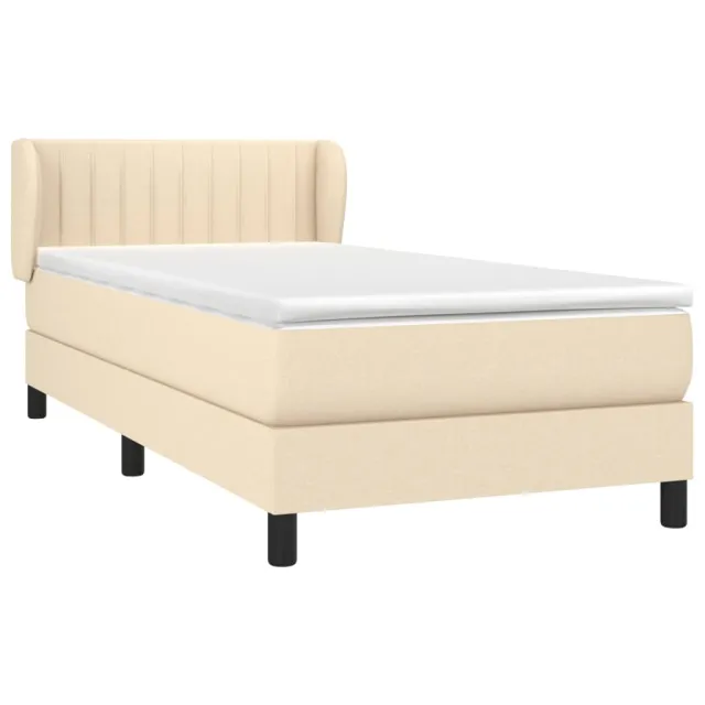Sommier à lattes de lit avec matelas Crème 100x200 cm Tissu