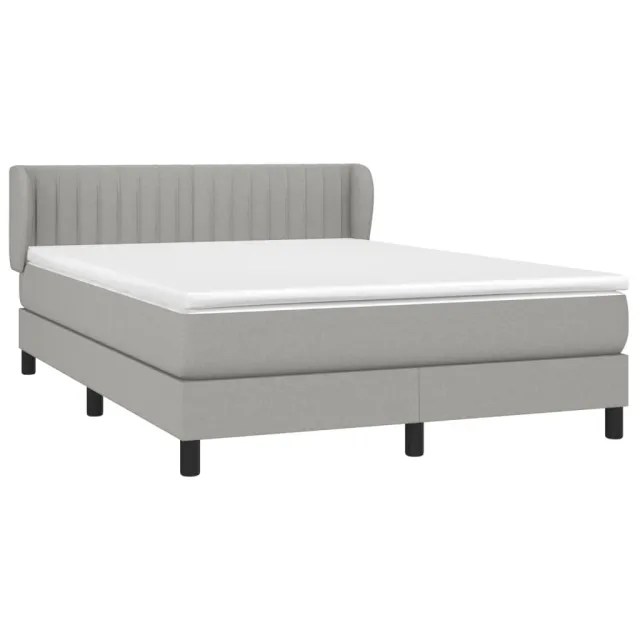 Sommier à lattes de lit avec matelas Gris clair 140x200cm Tissu
