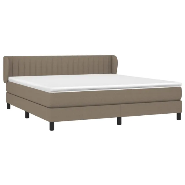 Sommier à lattes de lit avec matelas Taupe 160x200 cm Tissu