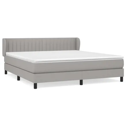 Sommier à lattes de lit avec matelas Gris clair 180x200cm Tissu 2