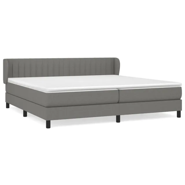Sommier à lattes de lit avec matelas Gris foncé 200x200cm Tissu