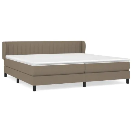 Sommier à lattes de lit avec matelas Taupe 200x200 cm Tissu 2
