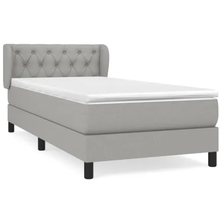 Sommier à lattes de lit avec matelas Gris clair 80x200 cm Tissu 2