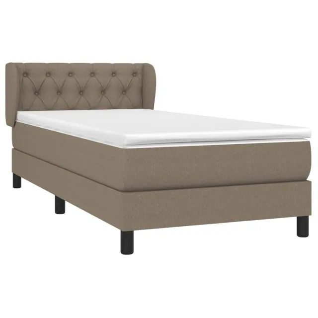 Sommier à lattes de lit avec matelas Taupe 80x200 cm Tissu