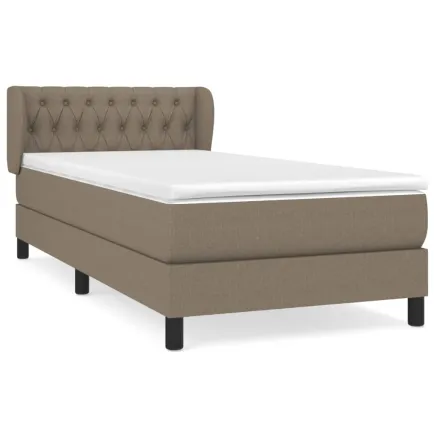 Sommier à lattes de lit avec matelas Taupe 90x200 cm Tissu 2