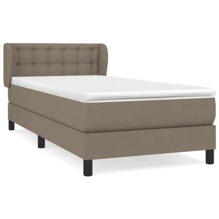 Sommier à lattes de lit avec matelas Taupe 90x190 cm Tissu