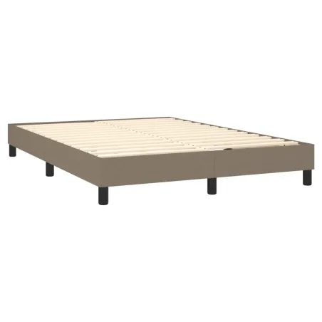 Sommier à lattes de lit avec matelas Taupe 140x190 cm Tissu