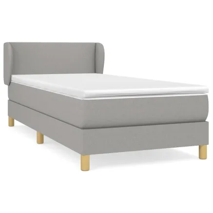 Sommier à lattes de lit avec matelas Gris clair 80x200 cm Tissu 2