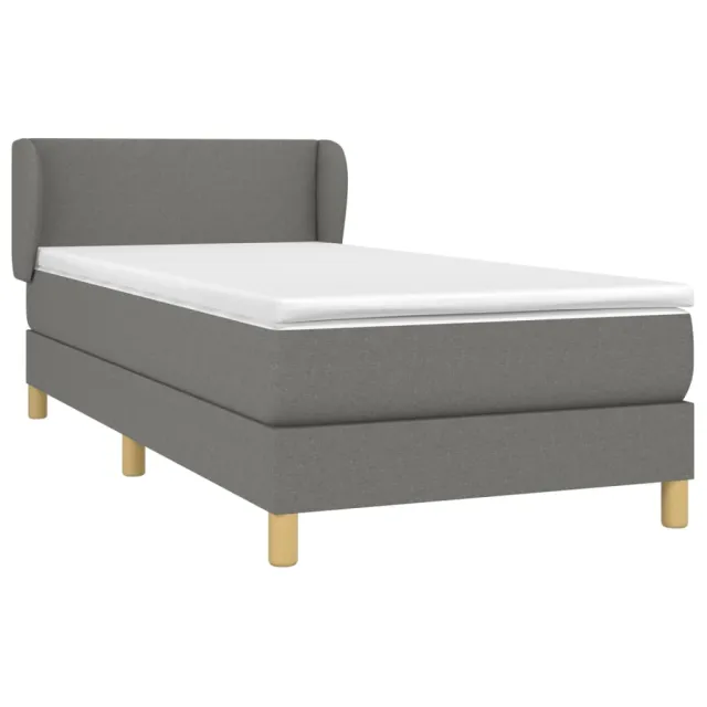 Sommier à lattes de lit avec matelas Gris foncé 80x200 cm Tissu
