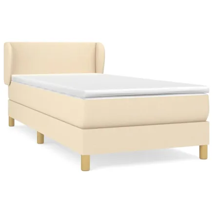 Sommier à lattes de lit avec matelas Crème 80x200 cm Tissu 2