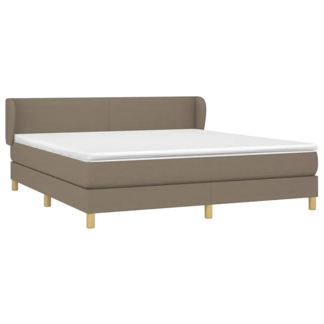 Sommier à lattes de lit avec matelas Taupe 160x200 cm Tissu