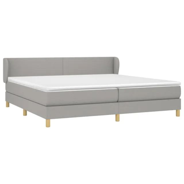 Sommier à lattes de lit avec matelas Gris clair 200x200cm Tissu