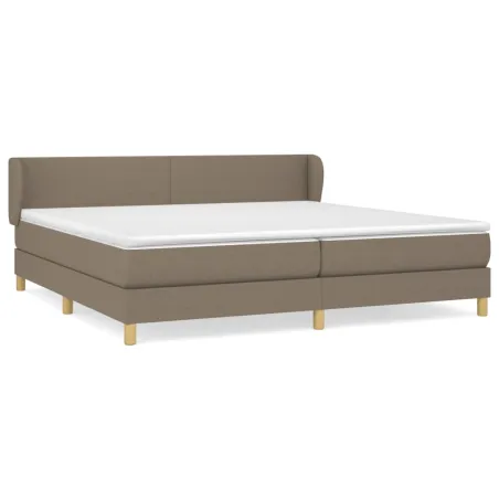 Sommier à lattes de lit avec matelas Taupe 200x200 cm Tissu
