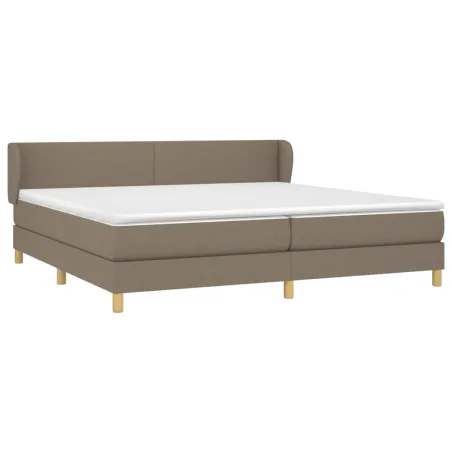 Sommier à lattes de lit avec matelas Taupe 200x200 cm Tissu