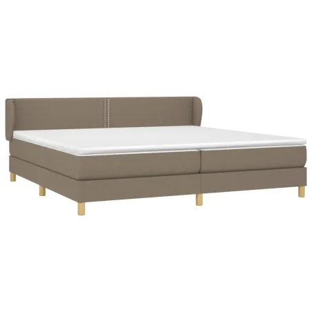 Sommier à lattes de lit avec matelas Taupe 200x200 cm Tissu