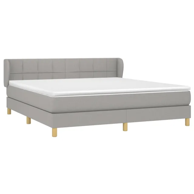 Sommier à lattes de lit avec matelas Gris clair 180x200cm Tissu
