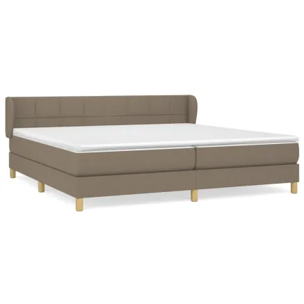 Sommier à lattes de lit avec matelas Taupe 200x200 cm Tissu 2