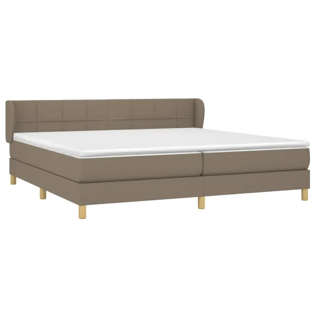 Sommier à lattes de lit avec matelas Taupe 200x200 cm Tissu