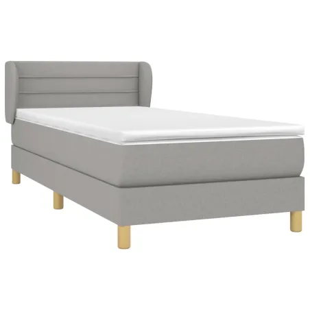 Sommier à lattes de lit avec matelas Gris clair 80x200 cm Tissu