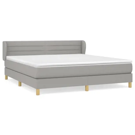 Sommier à lattes de lit avec matelas Gris clair 180x200cm Tissu 2