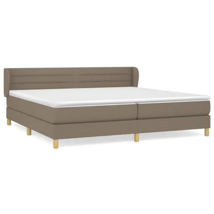 Sommier à lattes de lit avec matelas Taupe 200x200 cm Tissu 2