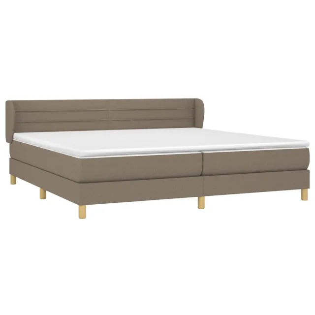 Sommier à lattes de lit avec matelas Taupe 200x200 cm Tissu