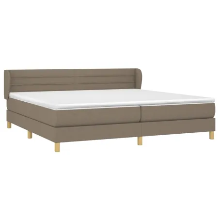 Sommier à lattes de lit avec matelas Taupe 200x200 cm Tissu