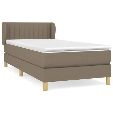 Sommier à lattes de lit avec matelas Taupe 100x200 cm Tissu 2