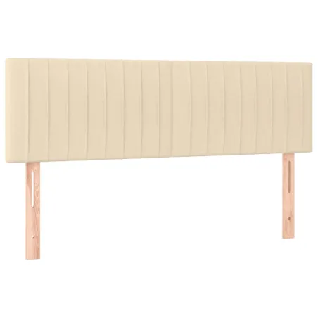 Sommier à lattes de lit avec matelas Crème 140x200 cm Tissu