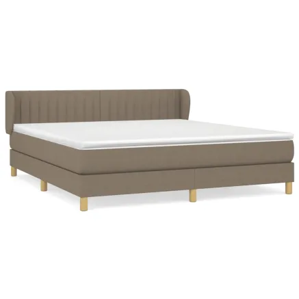 Sommier à lattes de lit avec matelas Taupe 160x200 cm Tissu 2