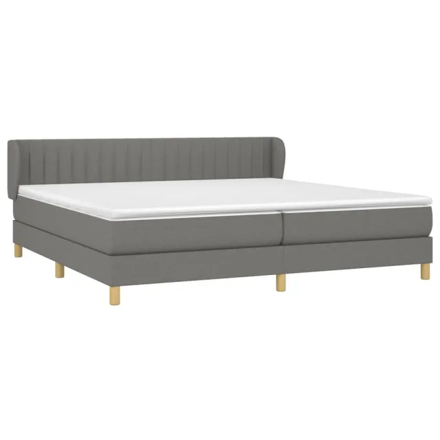 Sommier à lattes de lit avec matelas Gris foncé 200x200cm Tissu