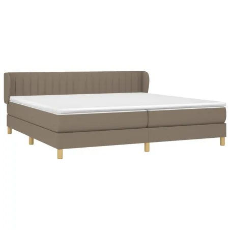 Sommier à lattes de lit avec matelas Taupe 200x200 cm Tissu