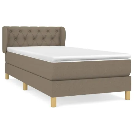 Sommier à lattes de lit avec matelas Taupe 80x200 cm Tissu 2