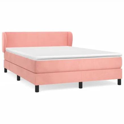Sommier à lattes de lit avec matelas Rose 140x190 cm Velours 2