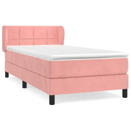 Sommier à lattes de lit avec matelas Rose 90x200 cm Velours 2