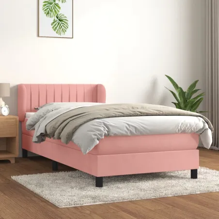 Sommier à lattes de lit avec matelas Rose 90x200 cm Velours